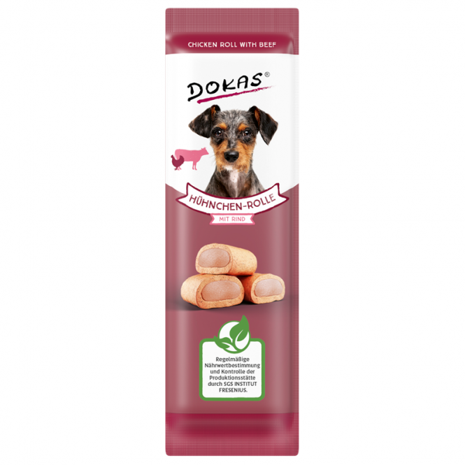 Hundeleckerli – Dog Hühnchen-Rolle mit Rind 10g