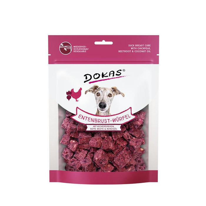 Hundeleckerli Dog Entenbrust-Würfel mit Kichererbsen, Rote Beete 150g – Dokas