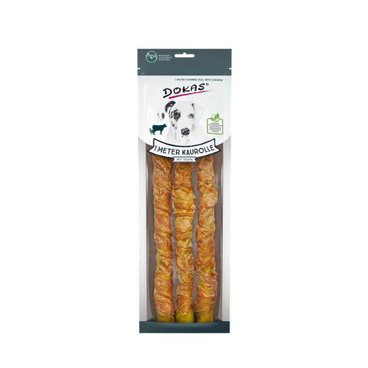 Hundeleckerli Dog 1m Kaurolle mit Huhn, 315g – Dokas