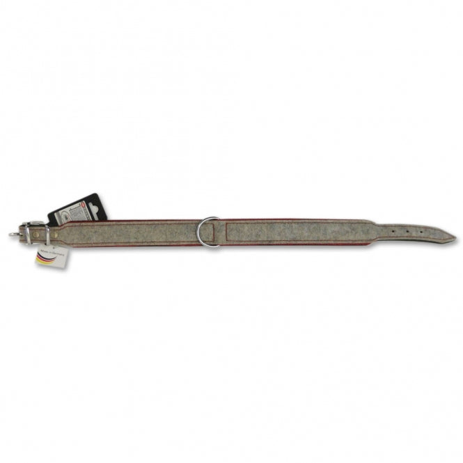 Leuchthalsband für Hunde – Rindsleder/Filz, 36-40 cm