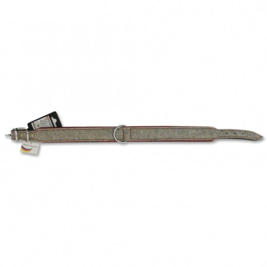 Leuchthalsband für Hunde – Rindsleder/Filz, 36-40 cm