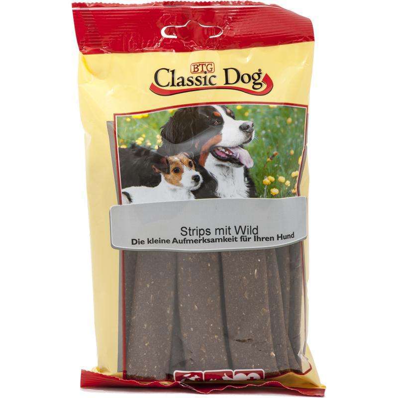 Hundeleckerli Strips mit Wild 200g, 14er Pack – Classic Dog