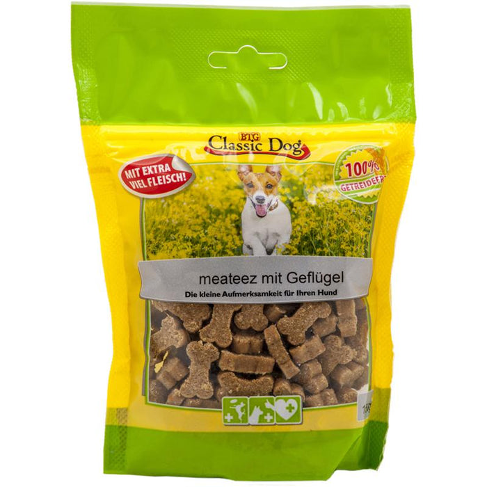 Hundeleckerli meateez mit Geflügel 150g, 12er Pack – Classic Dog