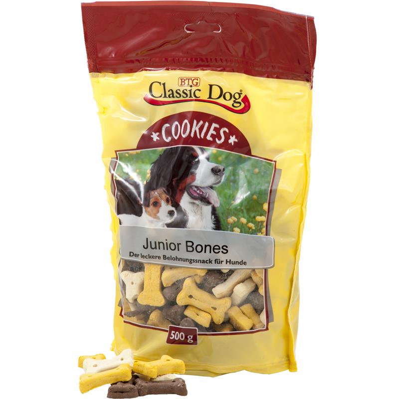 Kauknochen für Hunde Cookies Junior Bones 500g – Classic Dog