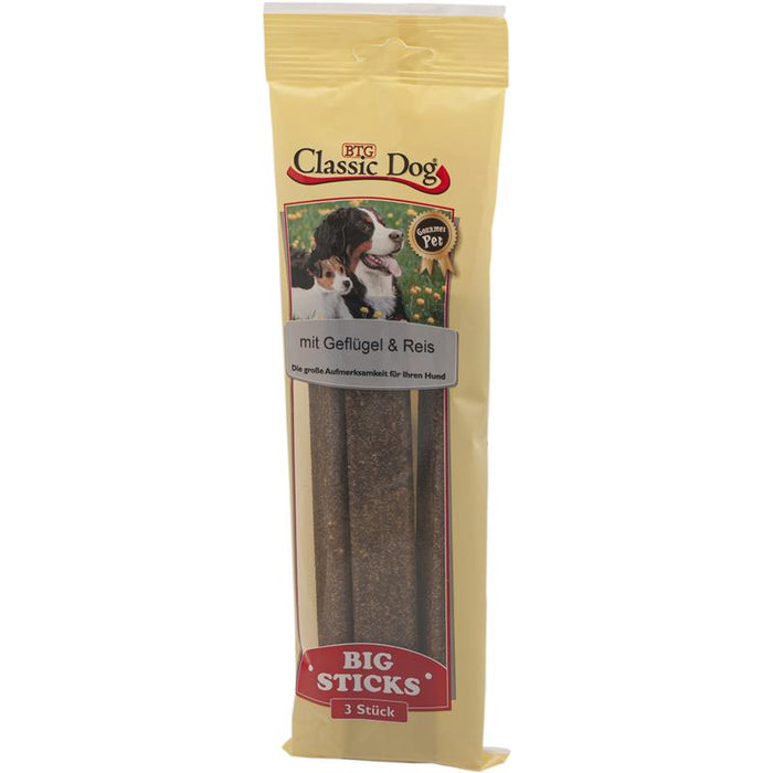 Kaustangen für Hunde Big Geflügel & Reis 3er Pack, 16er Pack – Classic Dog