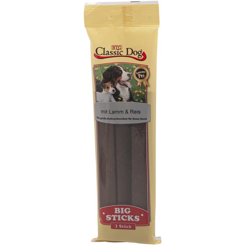 Kaustangen für Hunde Big Lamm & Reis 3er Pack, 16er Pack – Classic Dog