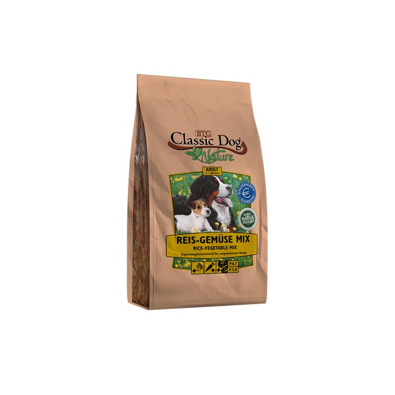 Hundetrockenfutter Nature Reis-Gemüse Mix 1,25kg – Classic Dog