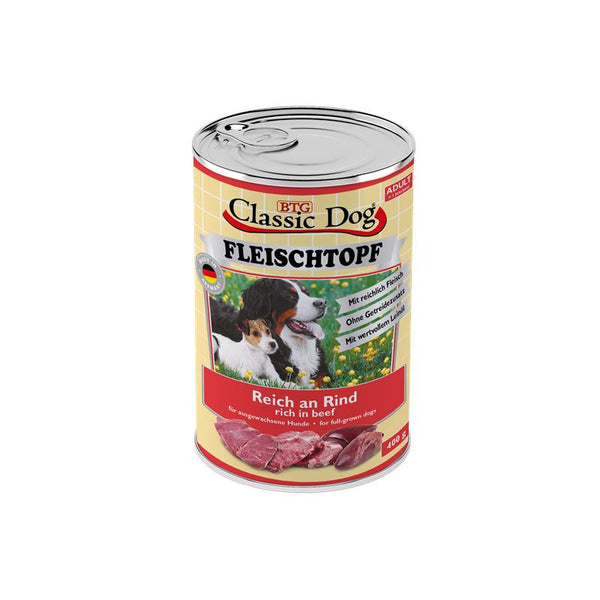 Hundenassfutter Fleischtopf Rind 400g, 6er Pack – Classic Dog