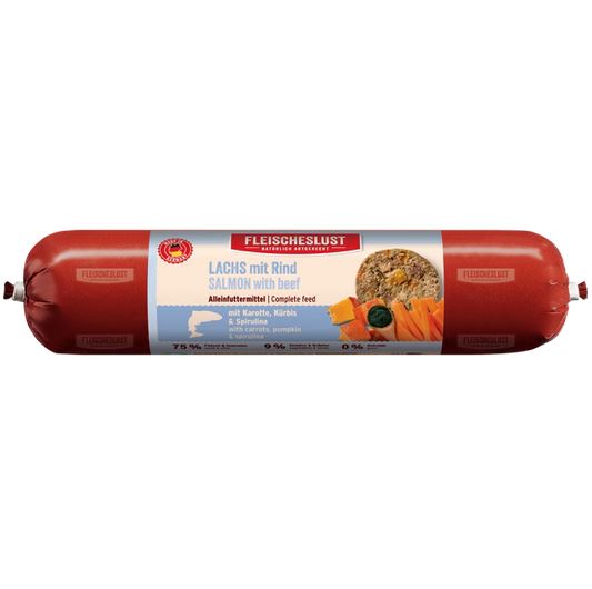 Hundenassfutter Classic Lachs mit Rind – Fleischeslust