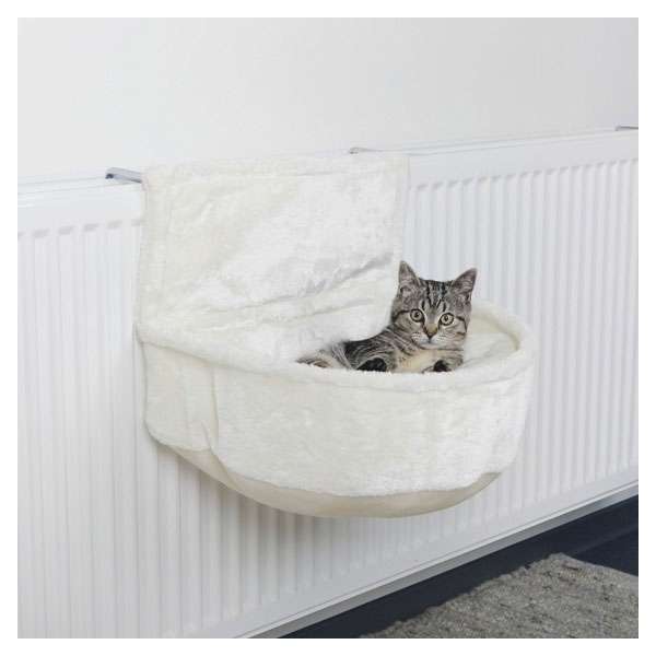 Kuschelsack für Katzen – für Heizkörper, Weiß