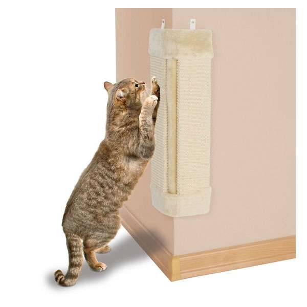 Kratzbrett für Katzen – für Zimmerecken, natur/beige
