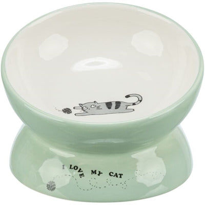 Trixie food bowl drinking bowl cat raised ceramic sage white-0