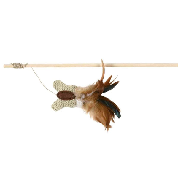 Spielangel für Katzen – mit Schmetterling/Federn