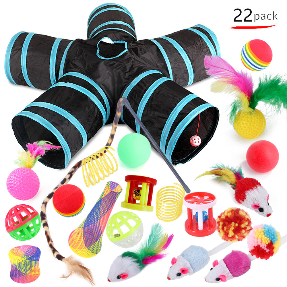 Cat Tunnel Cat Toy Set Funny Cat Assembled Toys