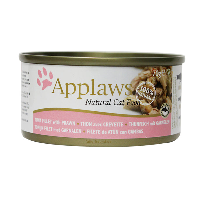 Katzennassfutter Cat Dose Thunfischfilet & Garnelen 156g, 24er Pack – Applaws
