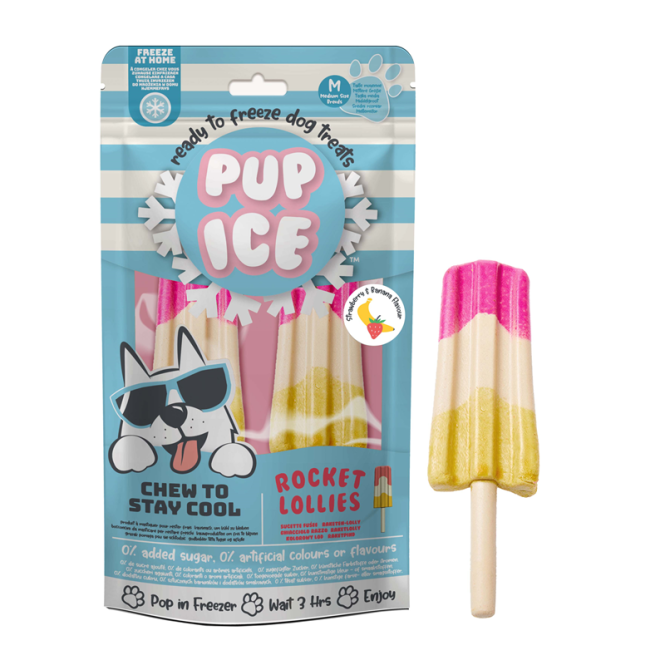 Hundeleckerli Pup Ice Rocket Lollies Banana Chocolate M, 2 Stück | Imaginelles - Pup Ice