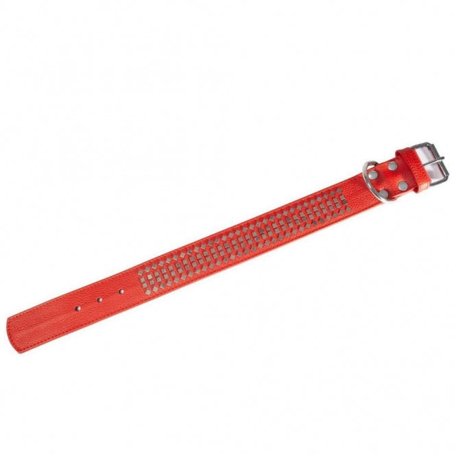 Hundehalsband – Vintage mit 4eck-Nieten 50mm