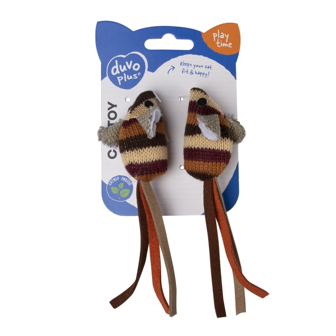 Mäuse für Katzen – Cat Toy Knitted braun, 2 Stück