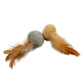 Bälle für Katzen Cat Toy Cushy mit Federn braun/grau, 2 Stück | DUVO