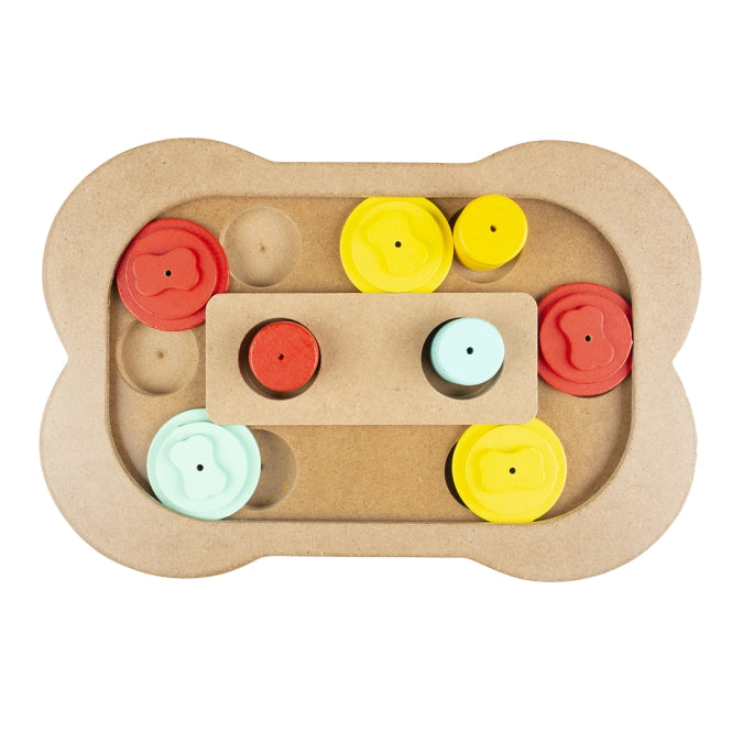 Intelligenzspielzeug für Hunde – Intelligenzspiel Slide n Puzzle Knochen – Bild 2