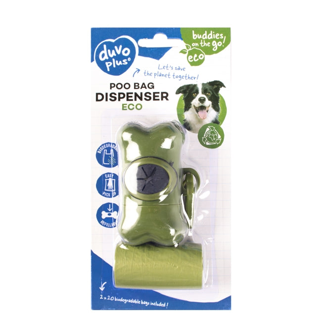 Kotbeutelspender für Hunde – Knochen Eco, grün – Bild 2