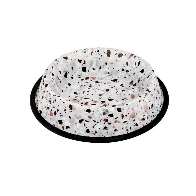 Edelstahlnapf für Hunde – Deco fix terrazzo look