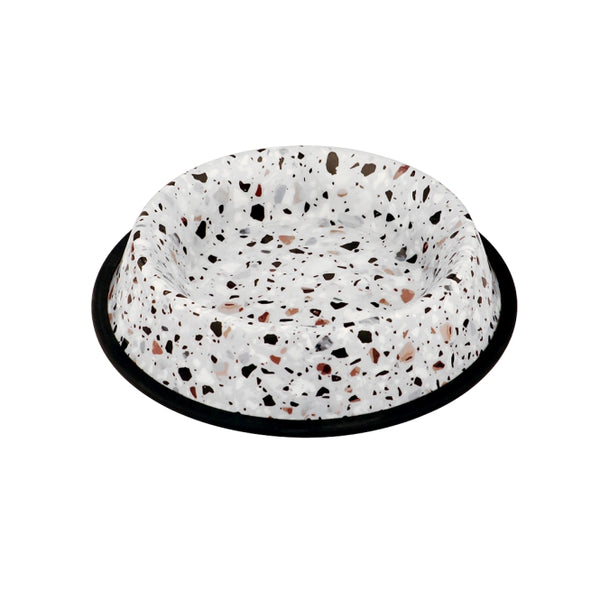 Edelstahlnapf für Hunde – Deco fix terrazzo look