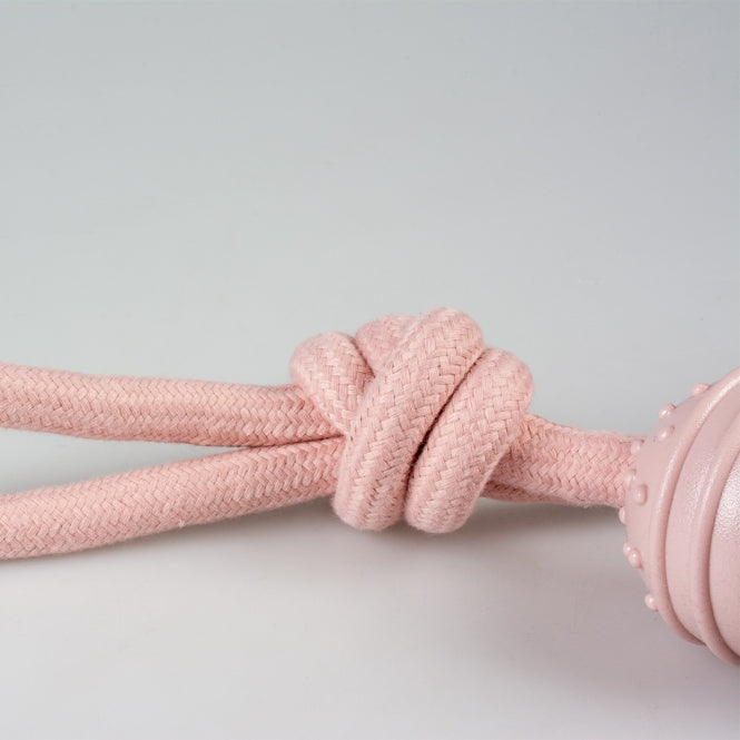 Gummiball für Hunde – Seilschlaufe mit Knoten & rosa – Bild 4