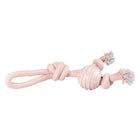 Gummiball für Hunde – Seilschlaufe mit Knoten & rosa