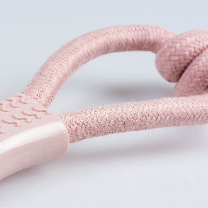 Hundeseil – 8-Zugring mit Knoten & Gummi, Rosa – Bild 2