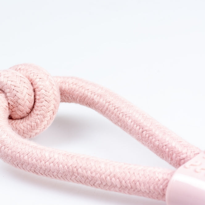 Hundeseil – 8-Zugring mit Knoten & Gummi, Rosa – Bild 3