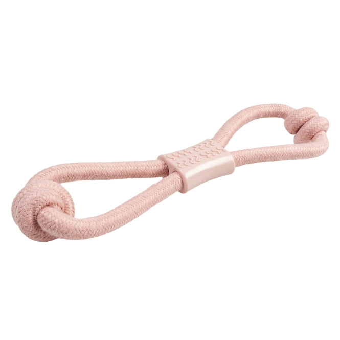 Hundeseil – 8-Zugring mit Knoten & Gummi, Rosa