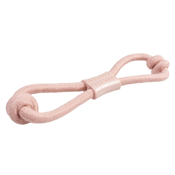 Hundeseil – 8-Zugring mit Knoten & Gummi, Rosa