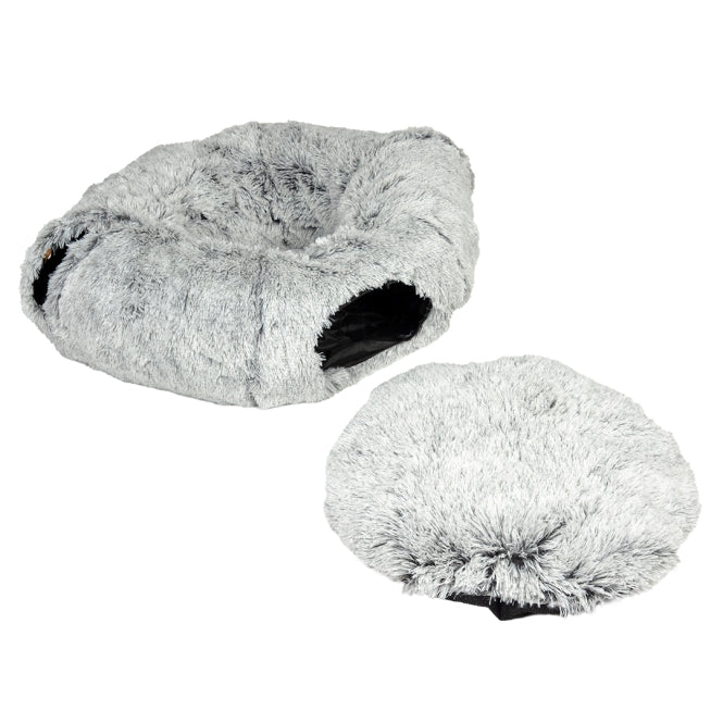 Katzentunnel – & Donutbett Snug, Hellgrau – Bild 3