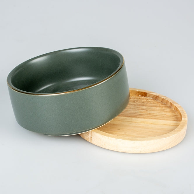 Keramiknapf für Hunde – Stone Timber dunkelgrün, 450ml – Bild 3