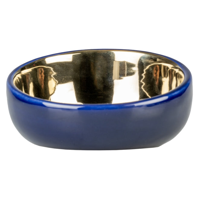 Futternapf für Hunde – Stone Obliq, blau/gold, 150ml, 13x13,5x7cm – Bild 5