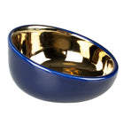 Futternapf für Hunde – Stone Obliq, blau/gold, 150ml, 13x13,5x7cm