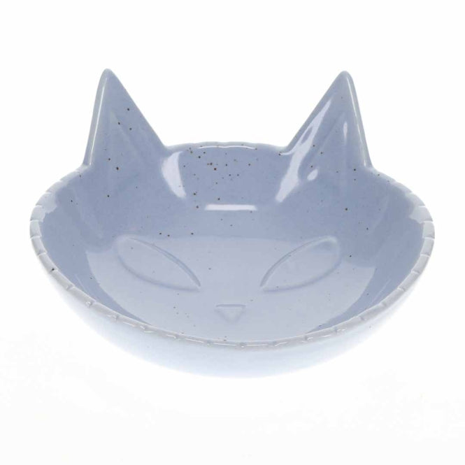 Futternapf für Katzen – Stone Kitty Face, blau