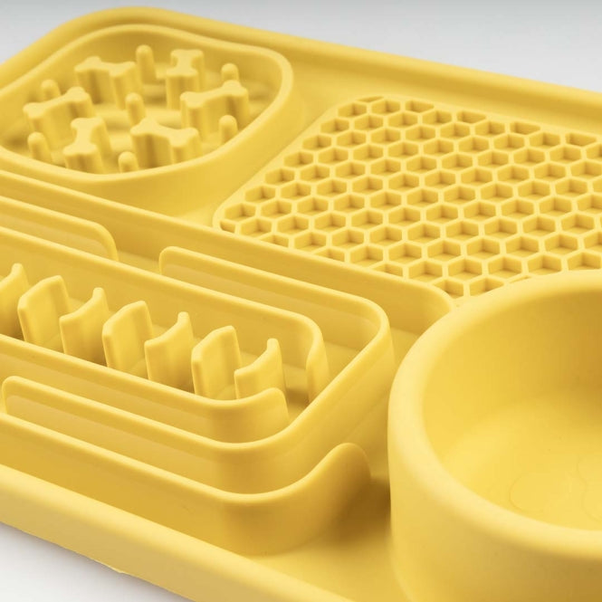 Anti-Schlingnapf für Hunde – 3-in-1, gelb – Bild 4