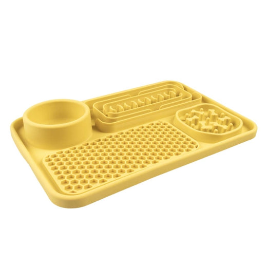 Anti-Schlingnapf für Hunde – 3-in-1, gelb
