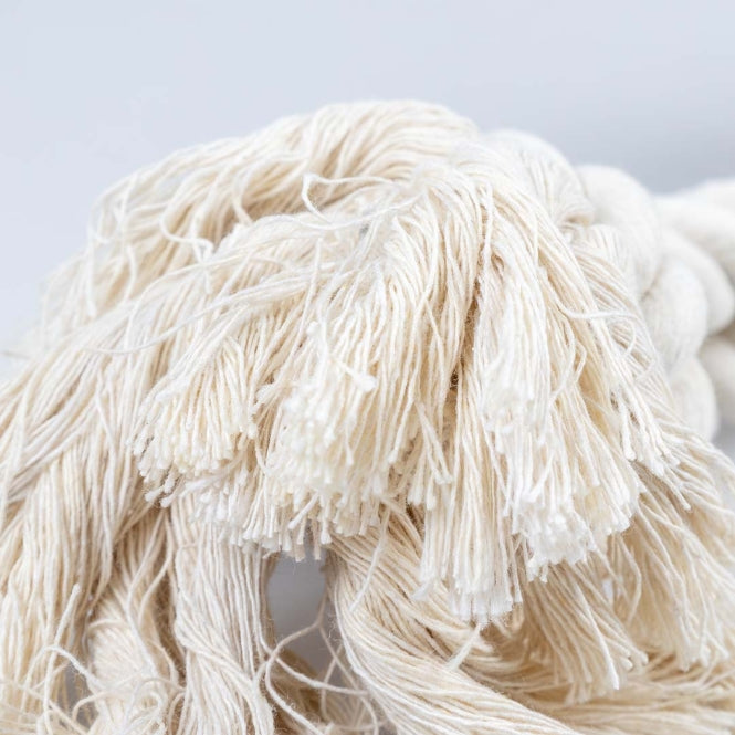 Baumwollseil für Hunde – ECO mit 3 Knoten & Schlaufe, weiß – Bild 4