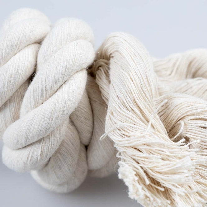 Baumwollseil für Hunde – ECO mit 2 Knoten & Schlaufe, weiß – Bild 3