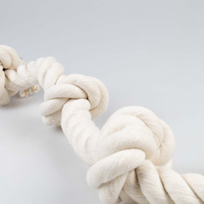 Baumwollseil für Hunde – ECO mit 4 Knoten, weiß – Bild 3