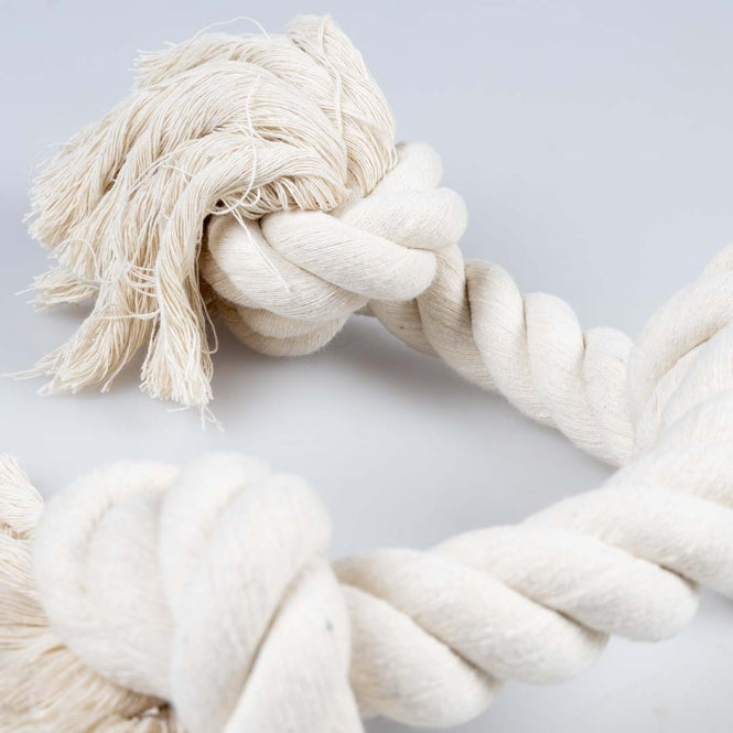 Baumwollseil für Hunde – ECO mit 3 Knoten, weiß – Bild 3