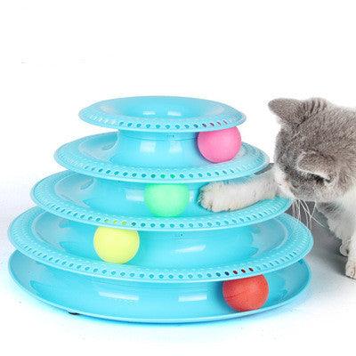 Interaktiver Ball-Turm mit Kugelbahn für Katzen