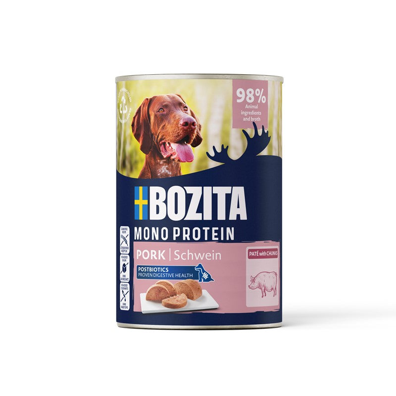 Hundenassfutter Dog Dose Pate Schwein 400g, 6er Pack – Bozita