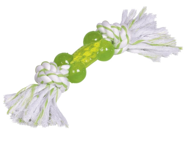 Knochen für Hunde – TPR mit Seil, 27cm