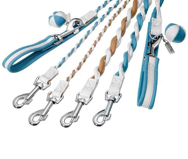 Führleine für Hunde – COTTAGE LINE Blau-Weiß, 10 mm, 110 cm