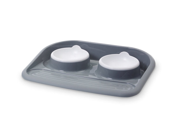Hundenapf – Savic Futterstation Butler grau, 2x 300ml