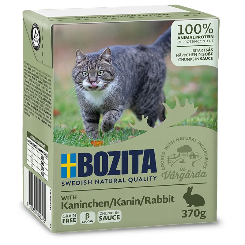 Katzennassfutter Tetra Recard Häppchen in Soße Kaninchen 370g, 6er Pack – Bozita Cat